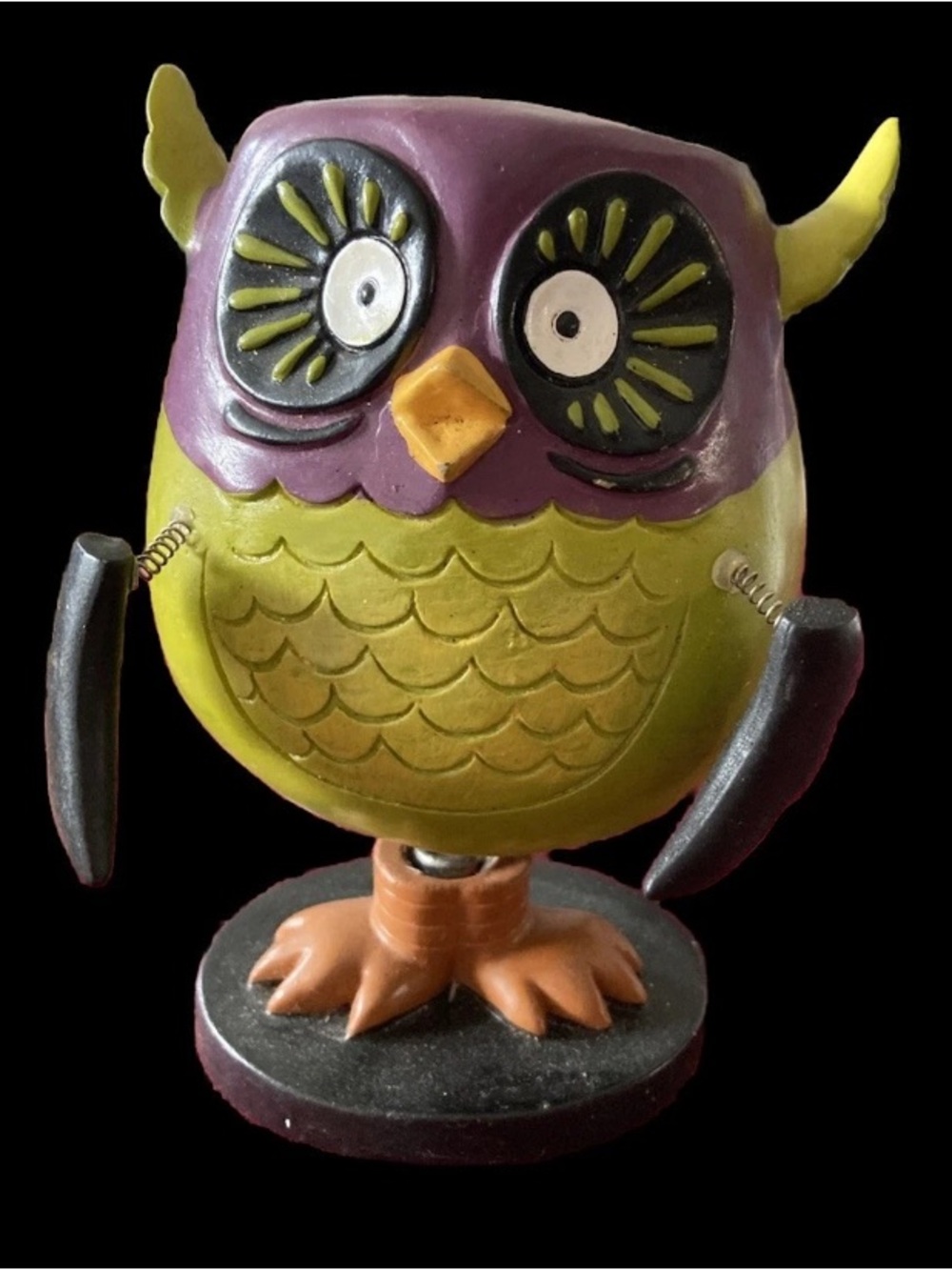 Celebrate It Owl Candle Holder Fall Halloween Bobble Head Figurine